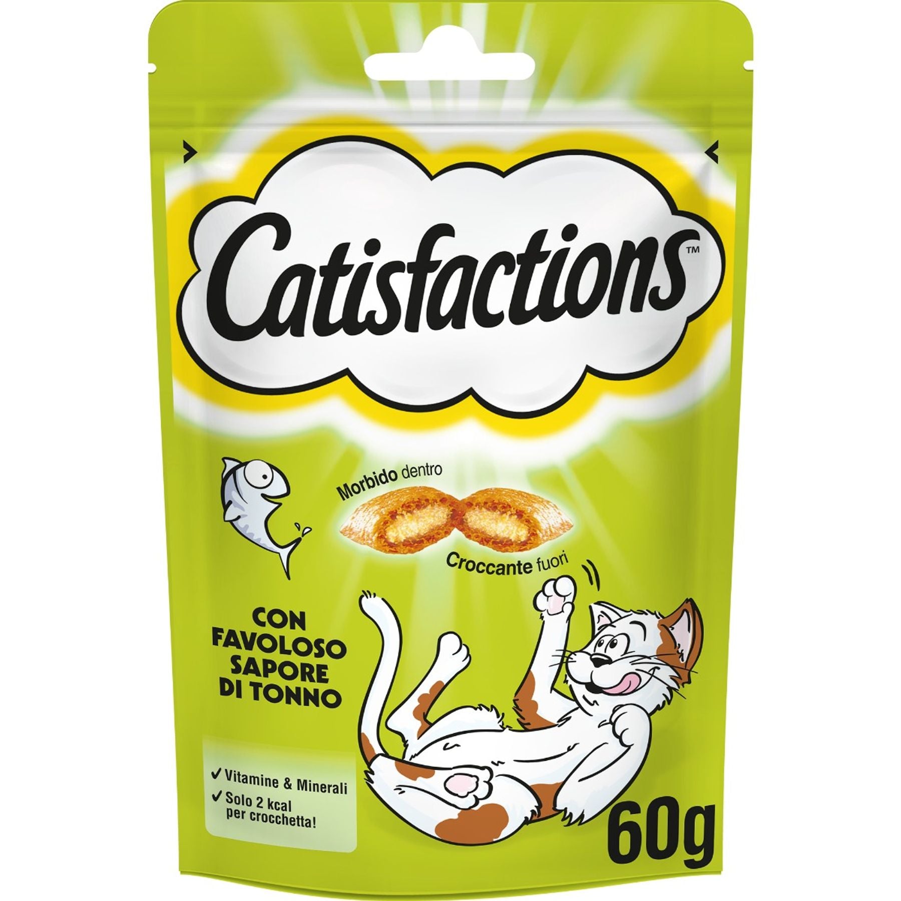 4x Catisfactions con Manzo, Salmone, Tonno, Formaggio 60gr 4x Catisfactions con Manzo, Salmone, Tonno, Formaggio 60gr